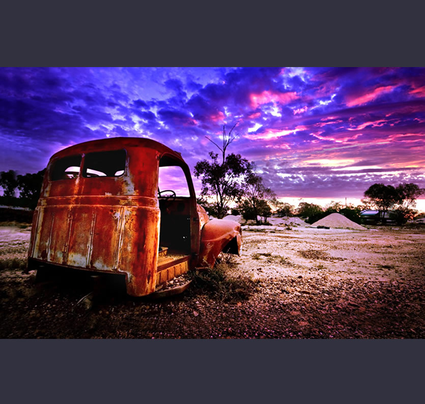 Sunset in Lightning Ridge - outback Australia - print